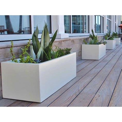 white rectangular planter boxes